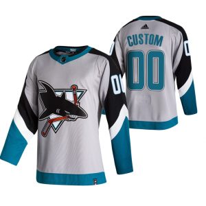 San Jose Sharks Pelipaita Custom 2021 Reverse Retro Special Edition Authentic Harmaa